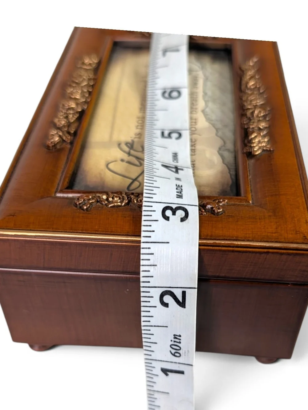 Cottage Garden Music Box Footed Jewelry Box What a Wonderful World Wood-Look